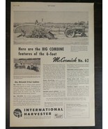 Vintage 1956 International Harvester McCormick No 62 Plow Original Ad 1221 - £5.21 GBP