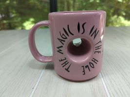 Voodoo Donuts pink coffee mug cup 2 sided The Magic is in the hole USA made - $9.89