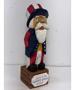 Uncle Sam Wishing the USA Happy Birthday on His Soap Box - Hand Carved B... - $58.00