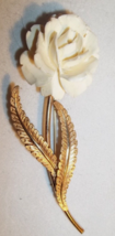 Big Vintage Carved Flower Brooch / Pin  12k Gold Filled Signed VAN DELL - £11.67 GBP