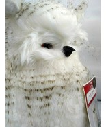 Fluffy White Owl Christmas Tree Topper Mountain Figurine Ornament Nature... - £27.79 GBP