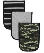 Gerber Baby Boy Burp Cloths, Camo, Black and Gray Stripe, Pack of 3 - $11.95