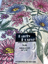 90s Floral Paper Tablecloth-NEW Partyhouse-Vintage All Occasions Pink/Bl... - $7.03