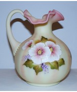 FENTON ART GLASS BURMESE PINK PITCHER HONORING BILL FENTON 56 YEARS B PE... - $143.54
