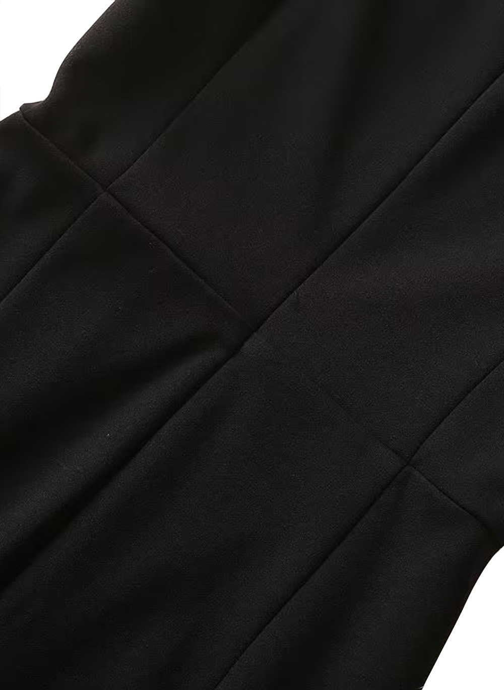 Celeb Style Amal Clooney Inspired Short Sleeve Button Little Black Midi Dress Item image 7