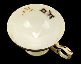 Beckwith China Footed Porcelain Tea/Coffee Cup, Floral Artwork, Gold Tri... - $14.65