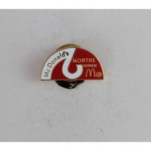 Vintage 6 Months Service McDonald&#39;s Employee Crew Lapel Hat Pin - £9.27 GBP