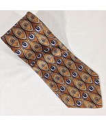 Pierre Cardin Geometric 100% Silk Brown Copper Tie  58&quot;L x 4 W&quot; NEW - $14.99