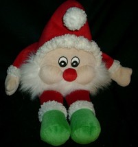 Vintage Christmas Stuffed Animal Plush Sitting Santa Claus Baby Toy Rattle Xmas - £18.98 GBP