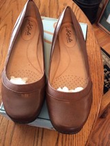 LifeStride Shoes Womens 10 N Deja Vu Ballet Flats Slip On Brown Tan Faux Leather - £23.94 GBP