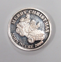 1 Troy Oz .999 Fine Silver Coin Merry Christmas Santa John Deere Gator 2000 - £47.20 GBP