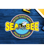 Seabee Vinyl Decal Sticker  10&quot; ,12&quot;, or 14&quot; Navy Seabees USN Vinyl USA - £7.10 GBP+