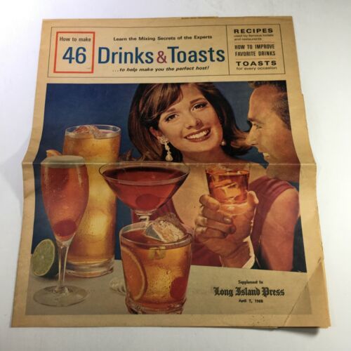 VTG Long Island Press Newspaper April 7 1968 - Southern Comfort Drinks &amp;... - $28.45