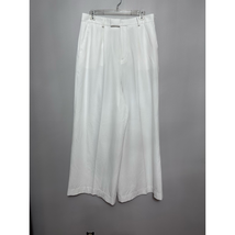 ASOS Design Palazzo Pants Women&#39;s 32x32 White High Rise Pockets Zip Flow... - $35.21