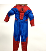 Marvel Spiderman Child Boys Costume Muscle Chest Jumpsuit Full Mask Larg... - £9.47 GBP