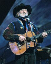 Willie Nelson Stetson Holding Guitar 16x20 Canvas Giclee - £55.94 GBP