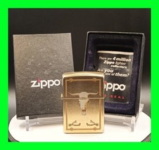 Unique Western Motif Zippo Lighter In Original Box - In Working Condition  - £50.59 GBP