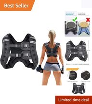 Reflective Weight Vest for Men &amp; Women 8-30 lbs - Ideal for Cardio &amp; Str... - $22.72