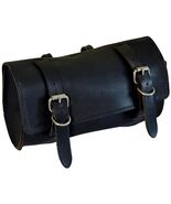 Handmade Vintage Leather Bike Tool Roll – Black Saddle Bag 1/8&quot; Thick Hide - $47.99