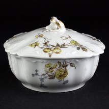 Haviland Limoges Schleiger 266i Yellow Rose Butter Box with Lid, Antique 5 3/8&quot; - £60.09 GBP