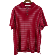 Duluth Trading Company Polo Shirt Men Large Red Stripe Short Sleeve Long... - $21.98