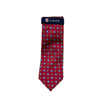 Chaps Mens Tie Red With Fish &amp; Marine Plants 100% Silk 59&quot;L X 3.5&quot;W Career - $18.37