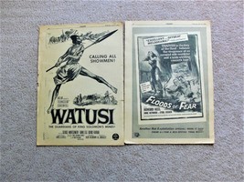 Watusi &amp; Floods of Fear (2) Pages Movie Ads from Variety Newspaper 1959.     - £22.60 GBP