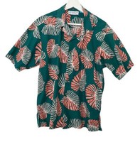 Tori Richards Uniform Hawaiian Shirt Teal Green Hawaiian Aloha Camp Mens... - £19.14 GBP