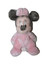DISNEY Parks Minnie Mouse baby Chime Rattle Pink Fuzzy Plush Disney land World - £7.77 GBP