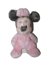 DISNEY Parks Minnie Mouse baby Chime Rattle Pink Fuzzy Plush Disney land World - £7.39 GBP