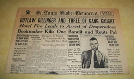 REPRINT 1934 ST LOUIS GLOBE DEMOCRAT NEWSPAPER JOHN DILINGER WWI REICH B... - £21.98 GBP