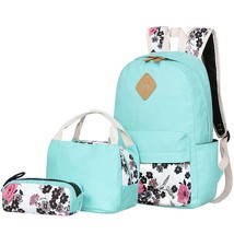 Teens Backpack Set Canvas Girls School Backpack Lunch Box Pencil Bags Student Bo - £48.24 GBP