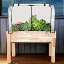 CedarCraft Self-Watering Elevated Cedar Planter with Greenhouse and Bug ... - £264.17 GBP