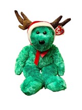 Ty Buddy 2002 Holiday Teddy Plush Stuffed Animal Bear Reindeer Antlers NEW - £13.14 GBP