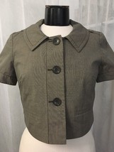 Ann Taylor Loft Women&#39;s Blazer Brown 3 Button Lined Cropped SS Blazer Si... - $9.58 CAD