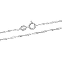Enchanting 1.5mm Twisted Singapore Chain Sterling Silver 18-inch Necklace - £11.63 GBP