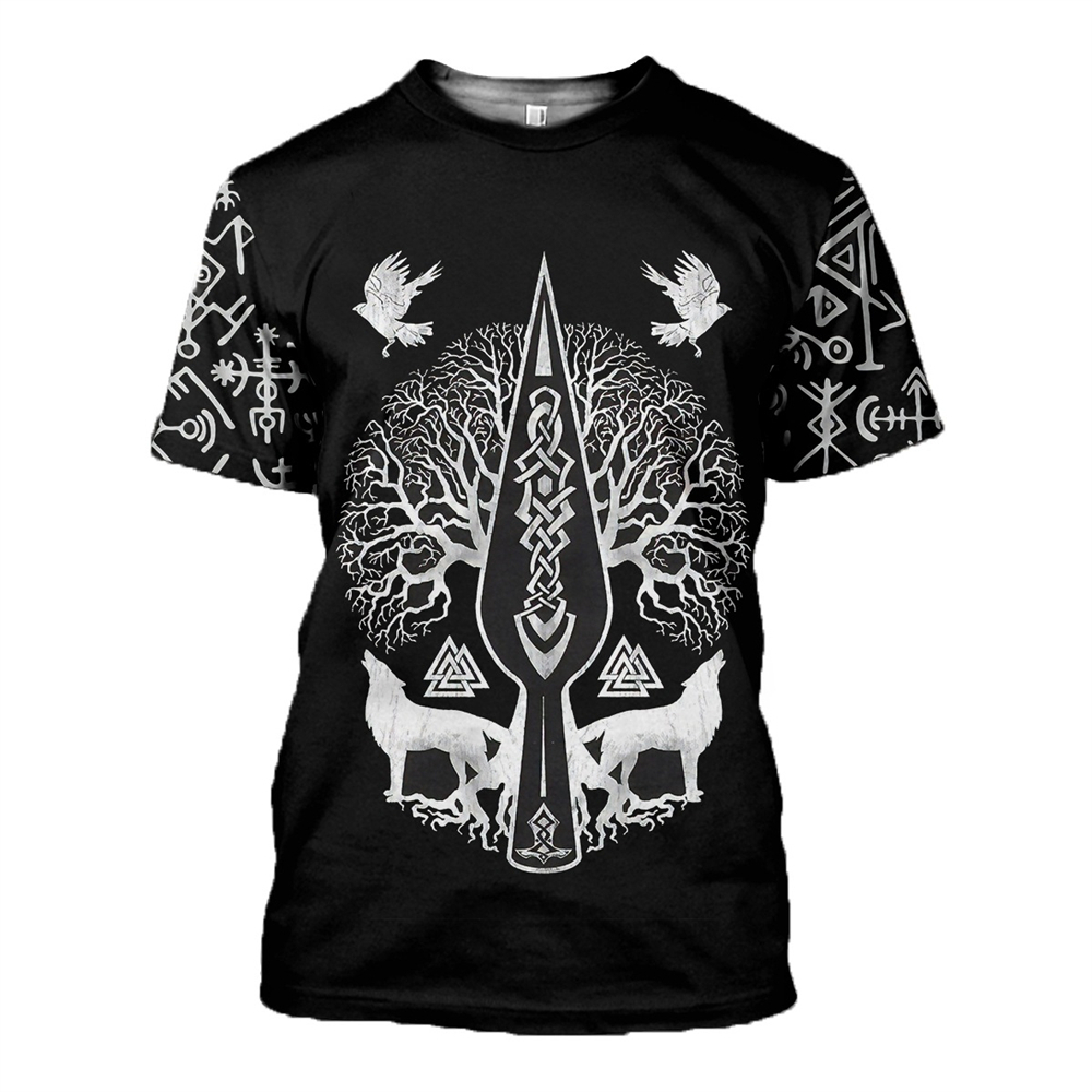 Viking tattoo son of valhala t shirts Men Steampunk 3D O-neck quick-dryi... - $9.99