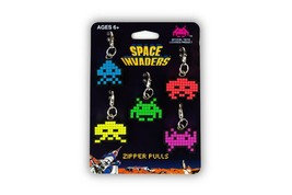 Space Invaders Aliens Zipper Pulls Unique Video Game Accessories | 5-Piece Set - £23.43 GBP