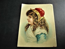 1800&#39;s- Young Girl - Large Trade Card N:1126 - Dannemiller&#39;s Cordova Coffee. - £16.34 GBP