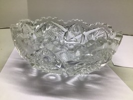 Antique brilliant glass crystal ABP fruit Bowl suspected Libbey crystal - $27.72