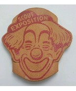 Vintage Scout Exposition Clown Leather Neckerchief Slider - $10.84