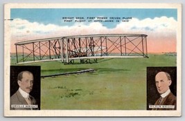 Aviation Wright Bros 1st Power Driven Plane Flight at Kitty Hawk Postcard E43 - £5.94 GBP