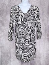 Isabel Toledo For Lane Bryant Shift Dress Womens Size 20 Black White Geo... - $26.99
