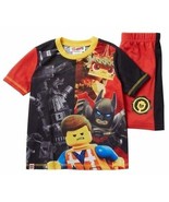 Batman Lego Movie 2 Boys Sleepwear Shirt &amp; Shorts X-Small (4-5) Red &amp; Bl... - £11.24 GBP
