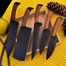 D2 Steel Handmade CHEF KNIVES KITCHEN knife set hammer pattern full tang - $88.21