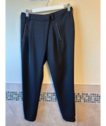 VINCE black crepe leather trim jogger pants SZ 2 NWOT - £93.41 GBP