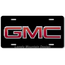 GMC Logo Inspired Art on Black FLAT Aluminum Novelty Auto Car License Tag Plate - £14.38 GBP