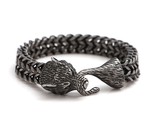  wolf stainless steel bracelets men s never fade norse amulet mesh chain wristband thumb155 crop