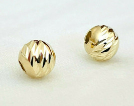 ( 2 pcs )14K Gold Round Ball Faceted, Bar Cut Bead ( price for 2 beads ) - $9.89