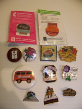 MIXED LOT OF HAT PINS - PORTLAND ROSE FESTIVAL TILLAMOOK CHEESE TIMBERLI... - £27.70 GBP